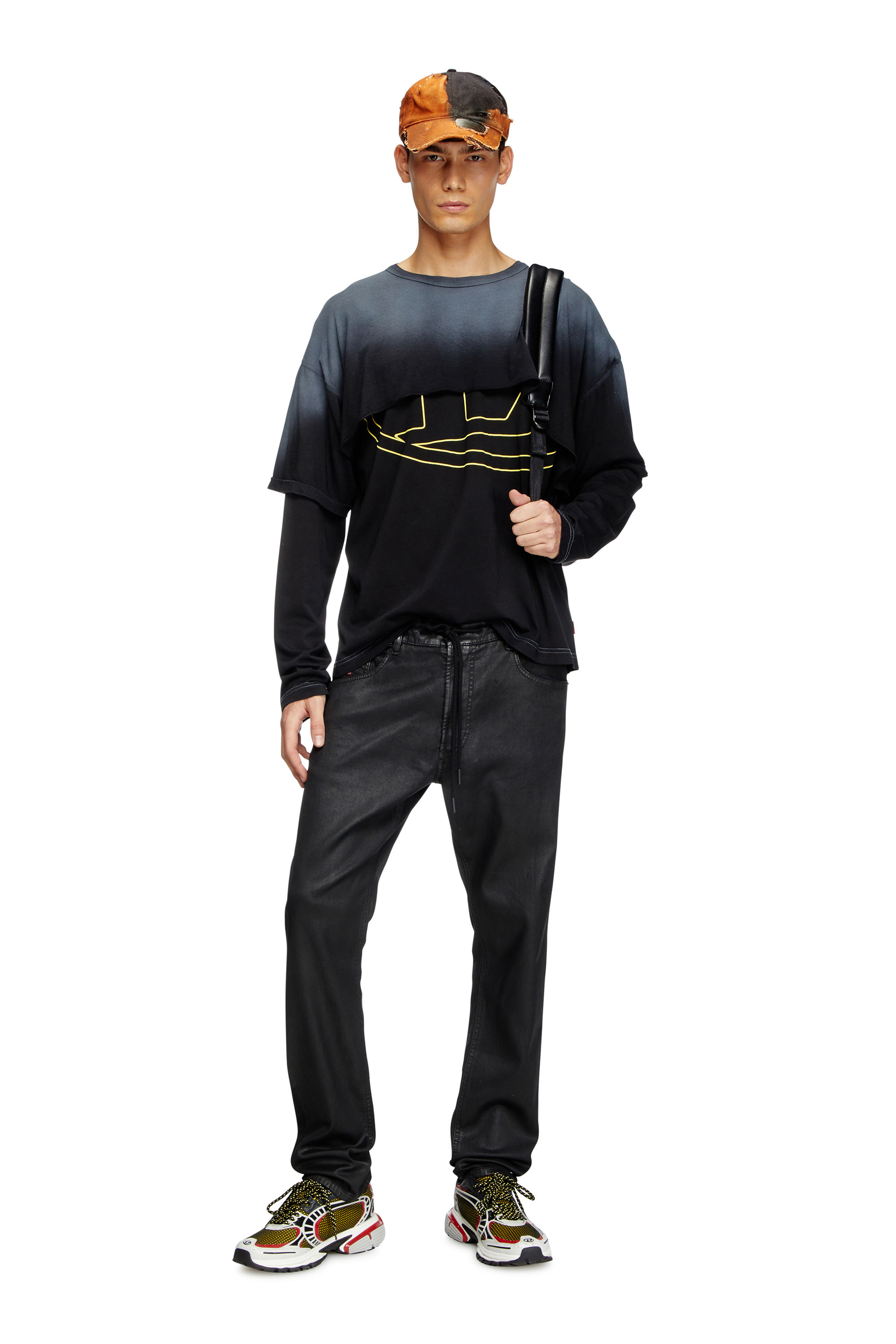 Diesel - Man's Regular 2032 D-Krooley Joggjeans® 068PX, Black/Dark grey - 2